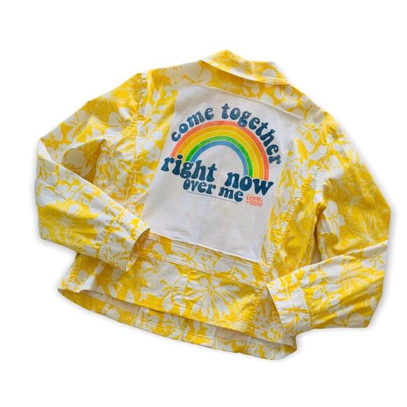 Via Penny Lane Reworked Apparel | The Beatles Come Together Floral Print Jacket - Picture 1 of 7